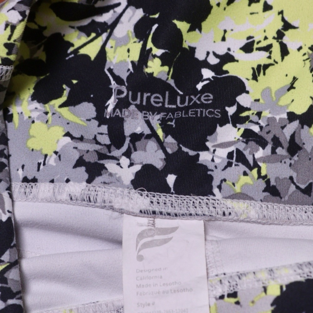 Fabletics PureLuxe Shorts Womens Medium Black Gray Neon Floral Print Athletic - Picture 3 of 4